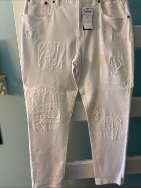 Lauren Ralph Lauren White Patchwork Jeans Nordstrom Retail $145 Size 12